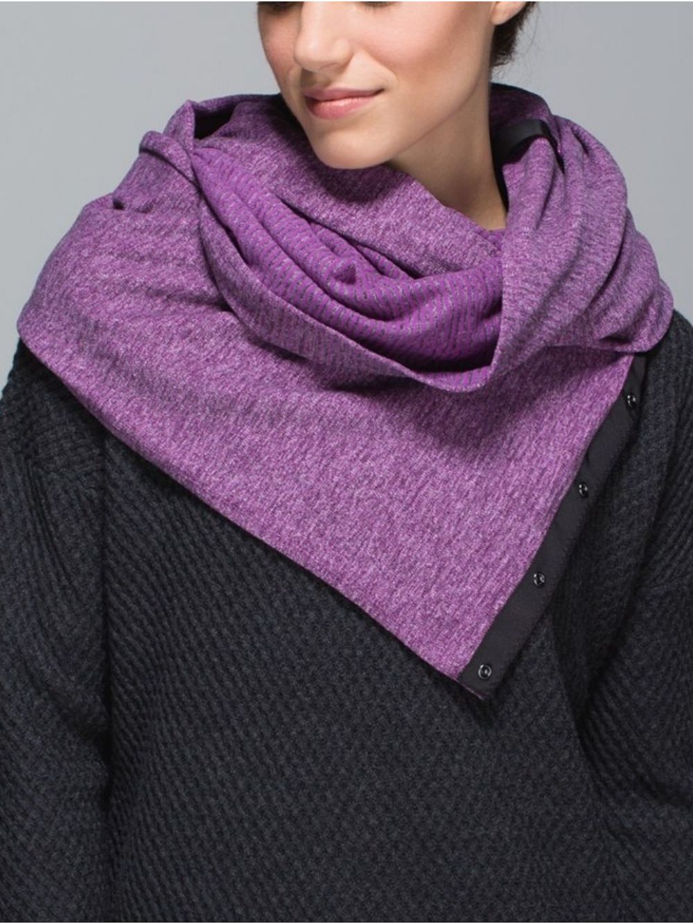 Lululemon โข Vinyasaa Scarf Rulu Mini Check Pique Ultra Violet Heathered Black